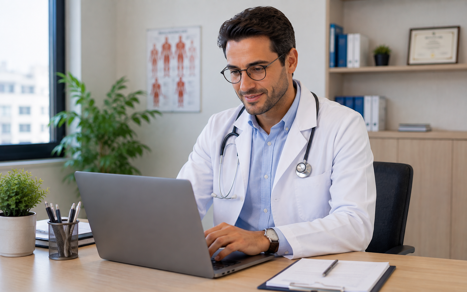 Professionnel de santé utilisant Sina Connect